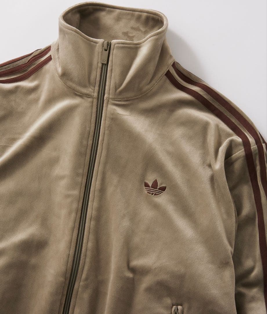 新品2XL◼️アディダス　ベロアトラックトップ ベージュ　ジャーナルスタンダード