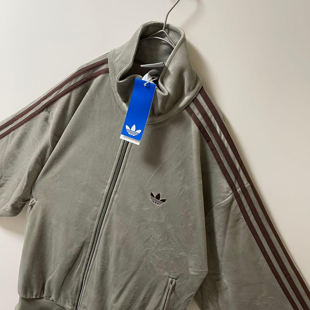 新品2XL◼️アディダス　ベロアトラックトップ ベージュ　ジャーナルスタンダード