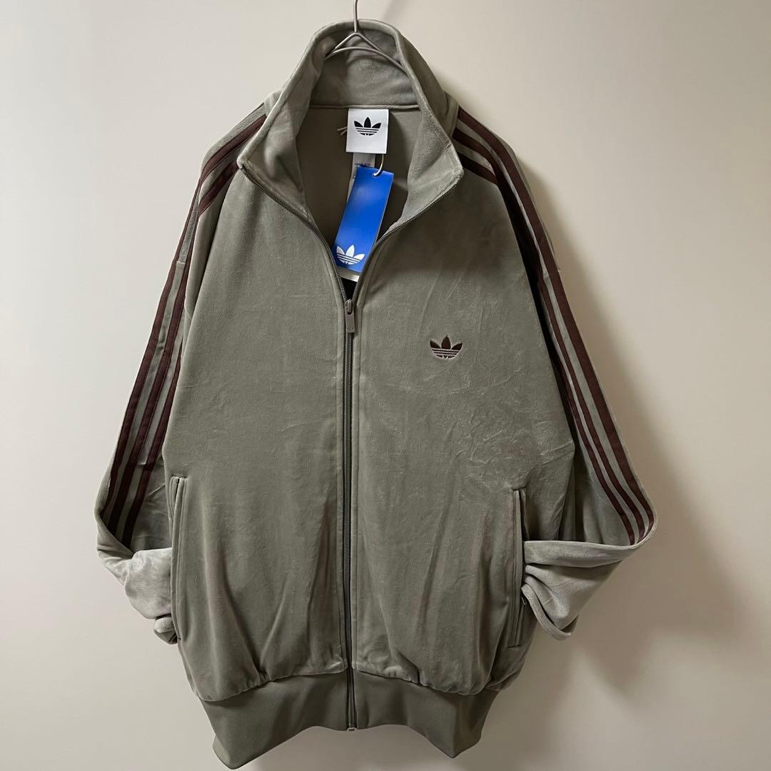 新品2XL◼️アディダス　ベロアトラックトップ ベージュ　ジャーナルスタンダード