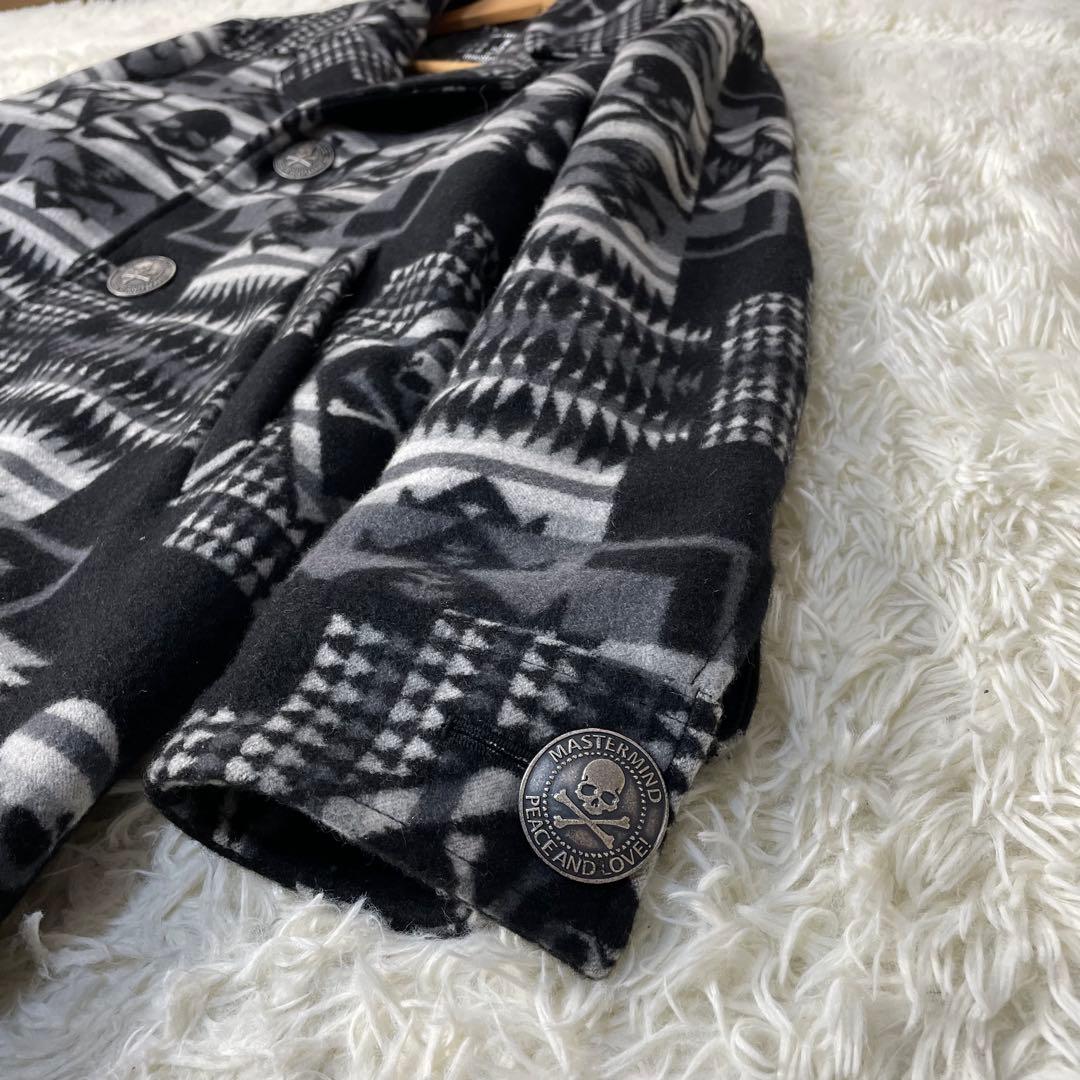 【極美品】mastermind JAPAN スカル柄ロングコート　カシミヤM