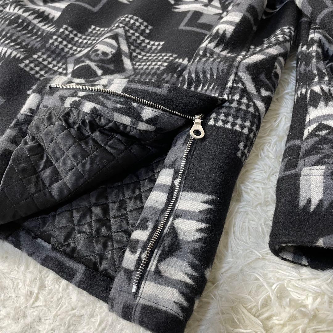 【極美品】mastermind JAPAN スカル柄ロングコート　カシミヤM