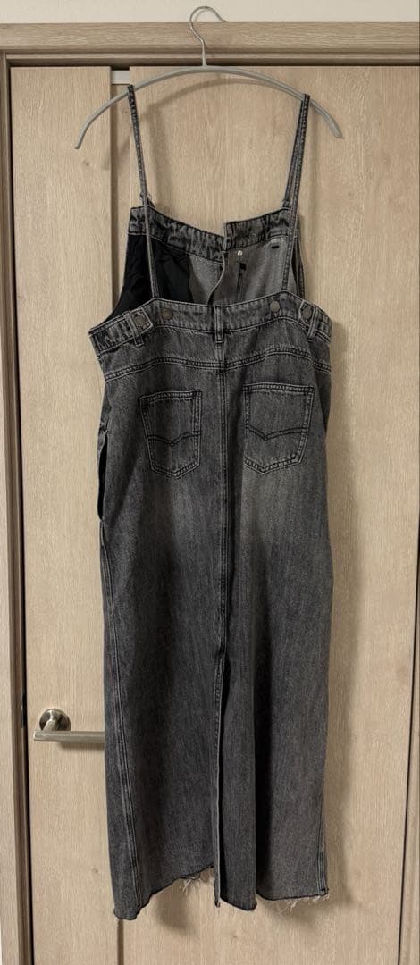 ポリーヌブロー 裾フリンジデニムジャンスカ