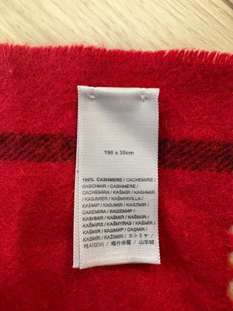 Johnstons of Elgin 中判マフラー レッド 190x35cm