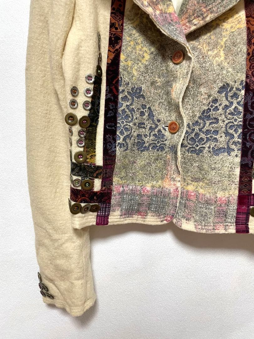 SAVE THE QUEEN 平成ギャルy2k 白いウール　テーラードジャケット