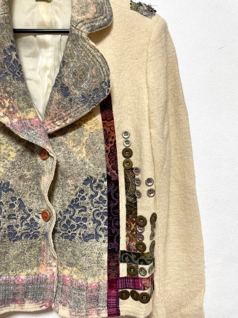 SAVE THE QUEEN 平成ギャルy2k 白いウール　テーラードジャケット