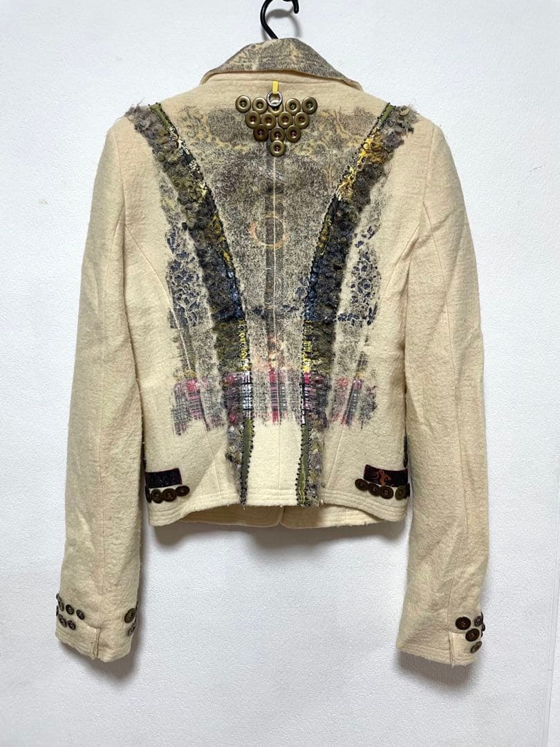 SAVE THE QUEEN 平成ギャルy2k 白いウール　テーラードジャケット