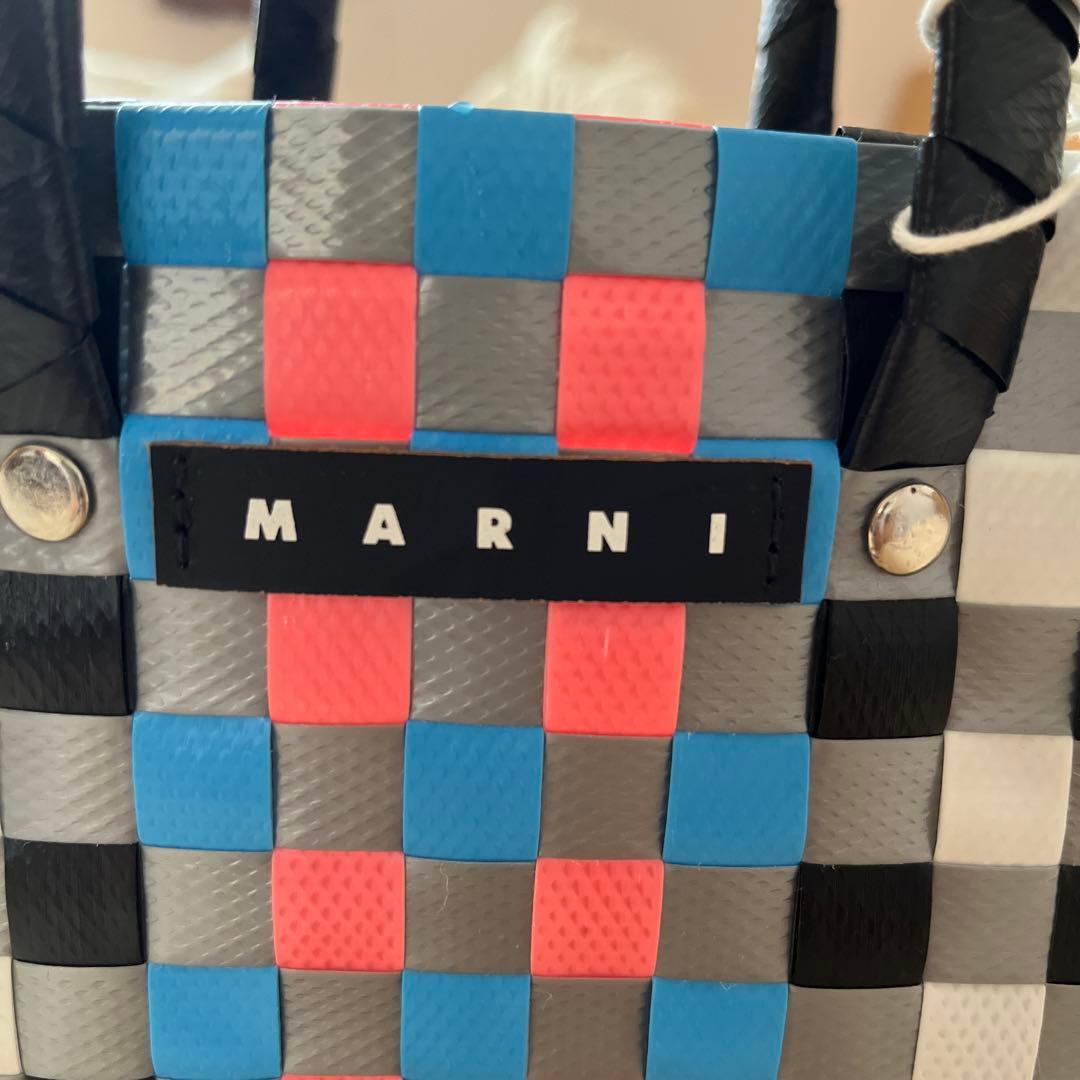 『新品』MARNI チェックトートバッグ　カゴ　マイクロバスケット　マルニキッズ
