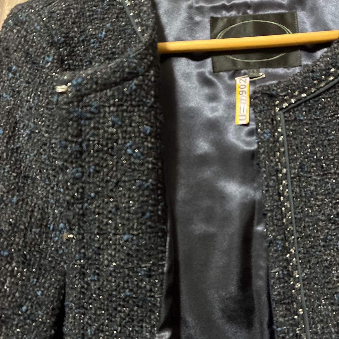 UNTITLED ノーカラージャケット XL 42 大きいサイズ　ツイード