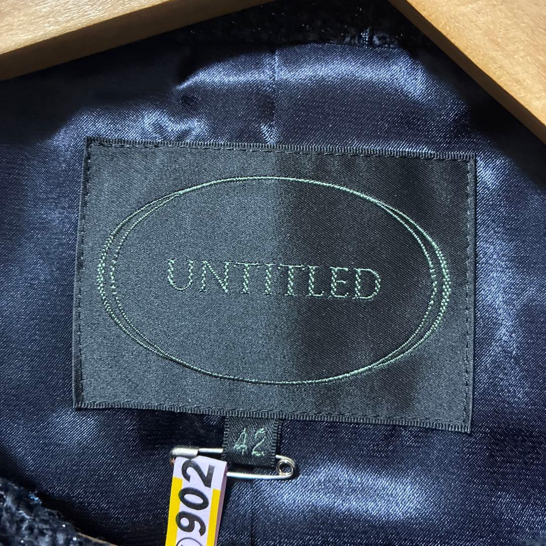UNTITLED ノーカラージャケット XL 42 大きいサイズ　ツイード