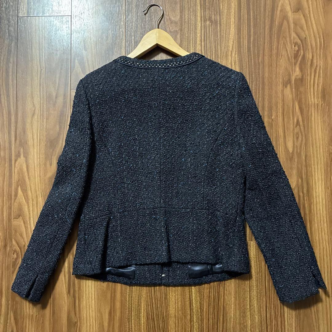 UNTITLED ノーカラージャケット XL 42 大きいサイズ　ツイード