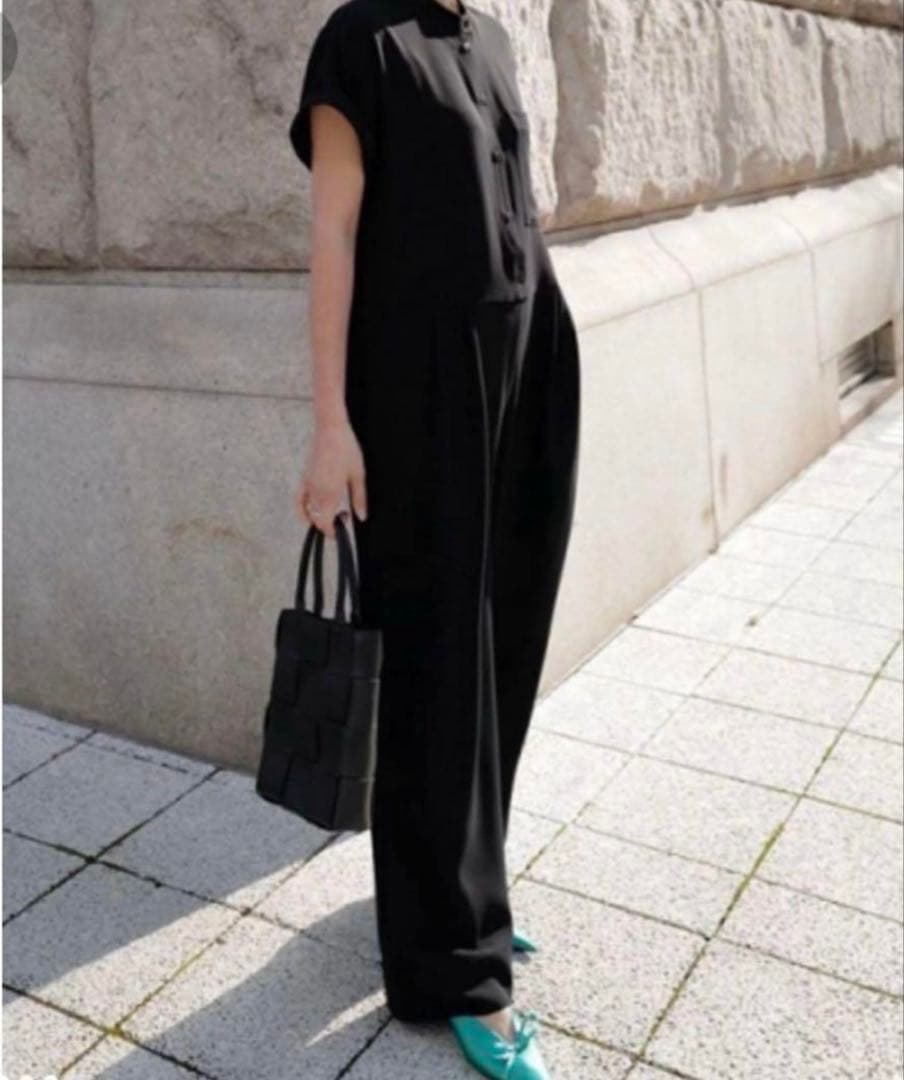 2024SS マチャット ハーフスリーブ　オールインワン　ブラック