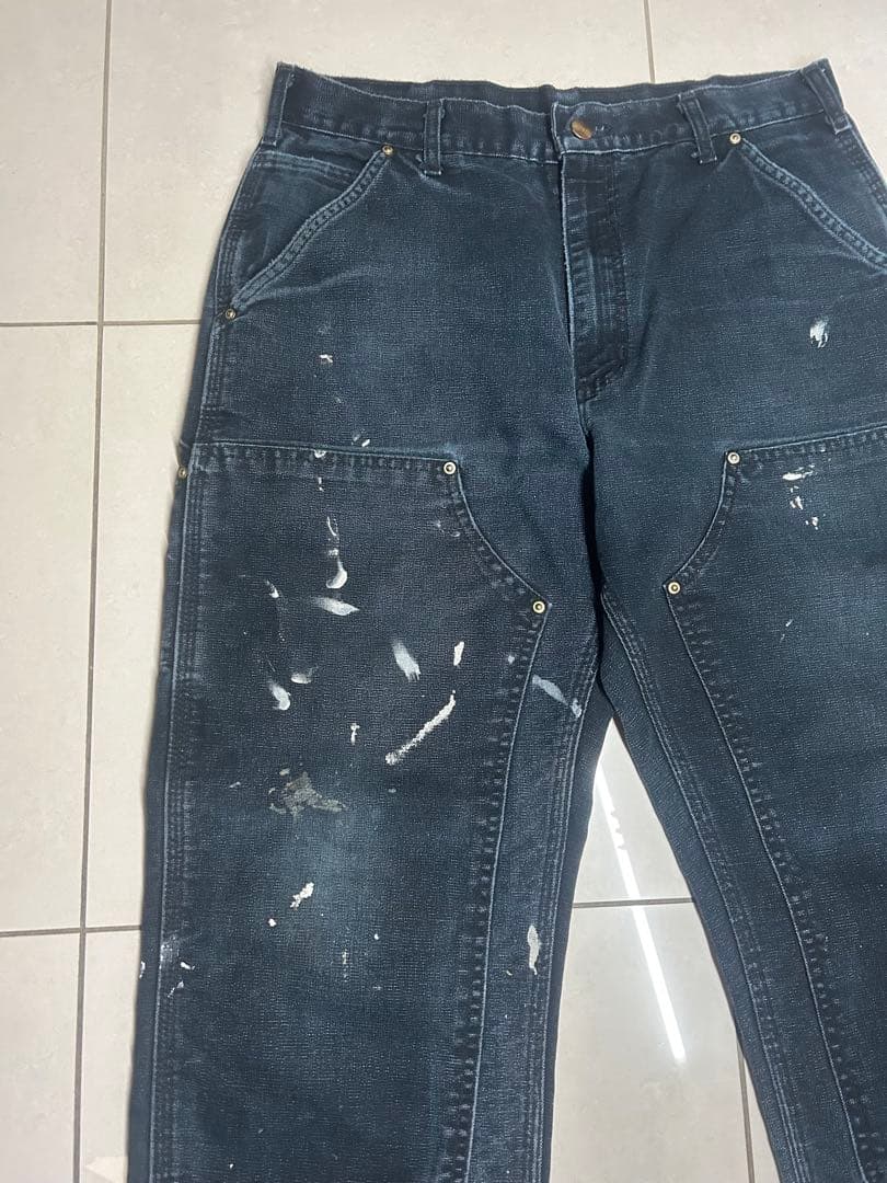 ポーカーズ　カンティス着用Carharttダブルニー　USA製　W33L30