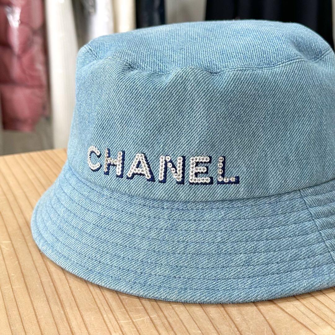 CHANEL シャネル バケットハット CHANELロゴ デニム M