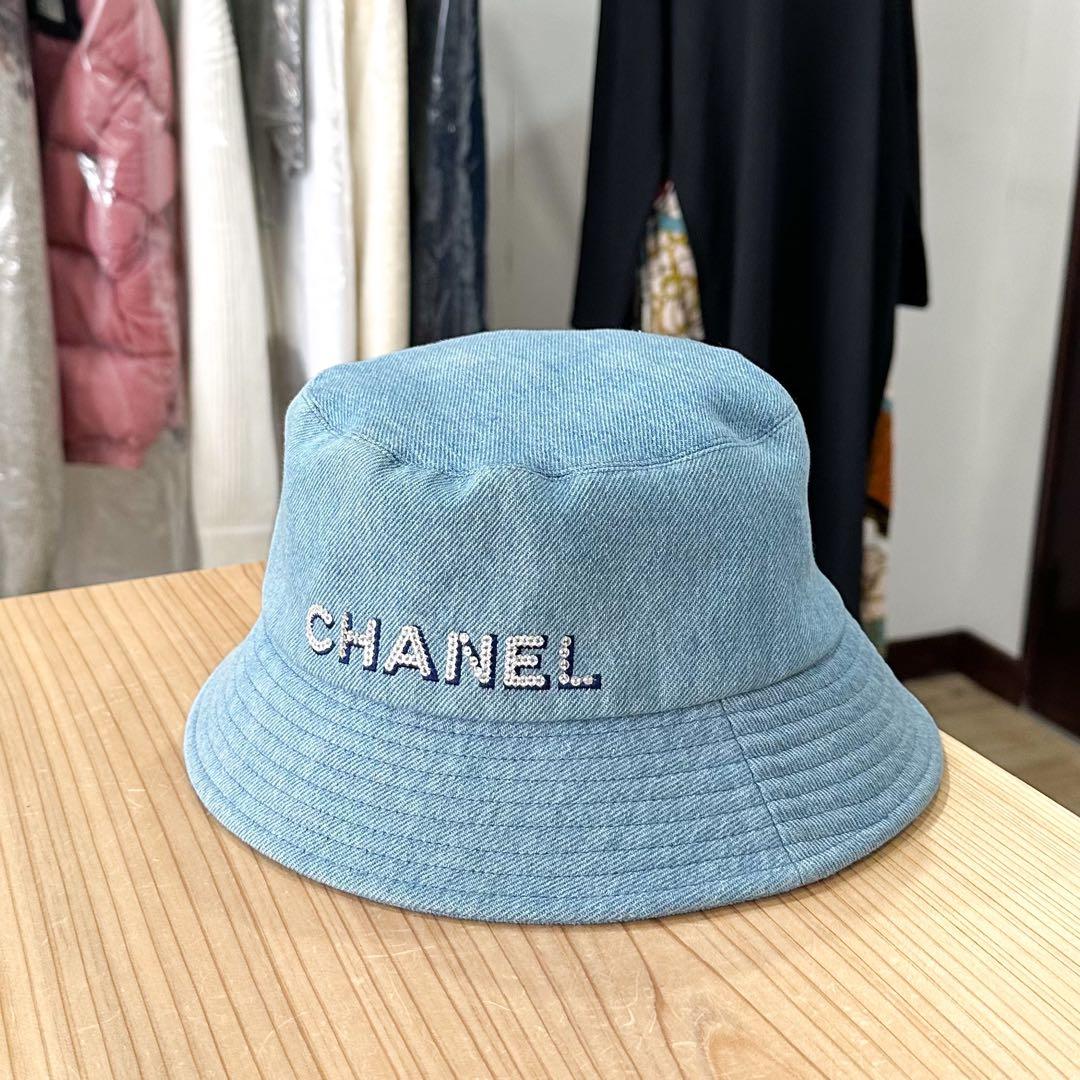 CHANEL シャネル バケットハット CHANELロゴ デニム M