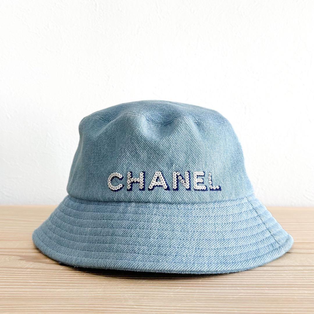 CHANEL シャネル バケットハット CHANELロゴ デニム M