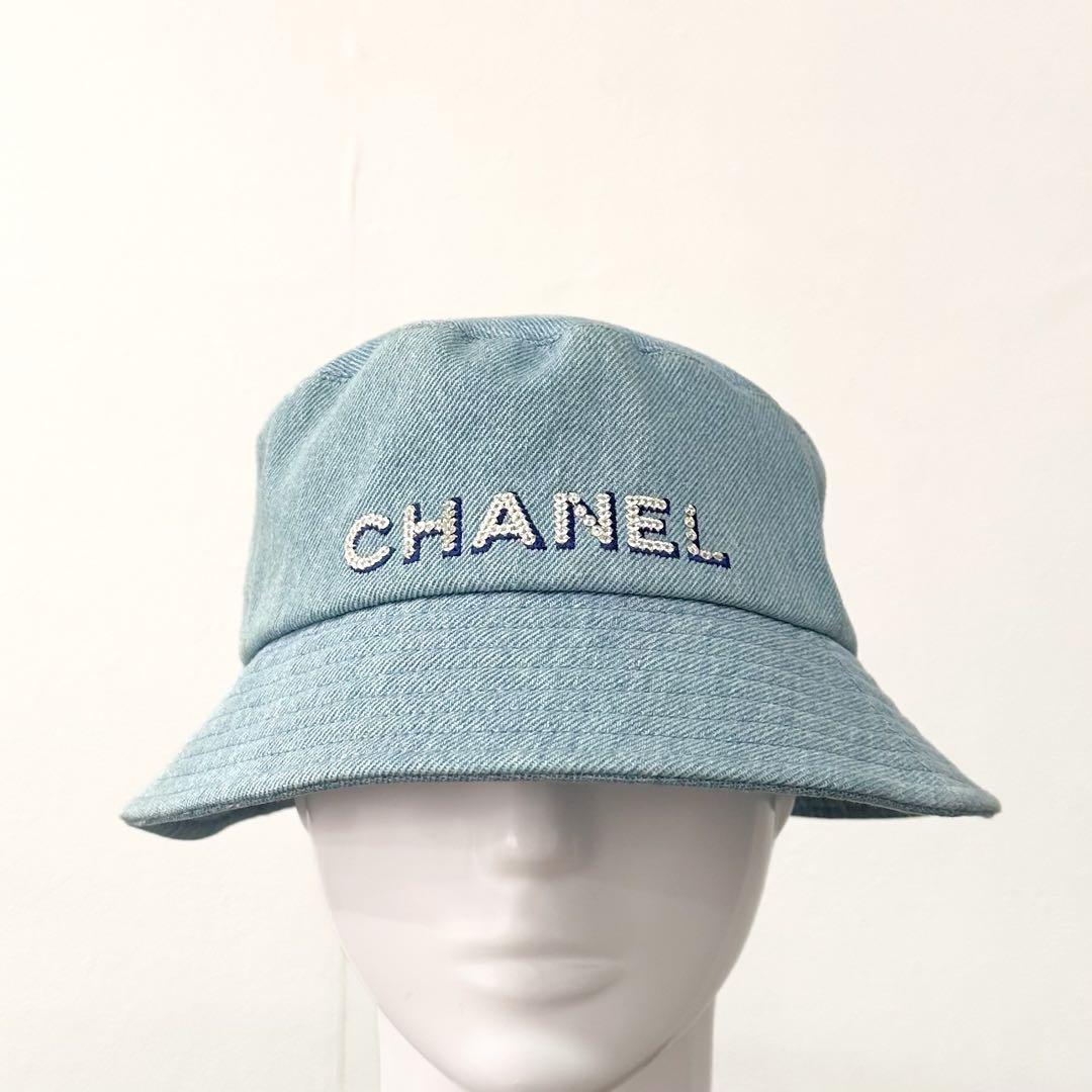 CHANEL シャネル バケットハット CHANELロゴ デニム M
