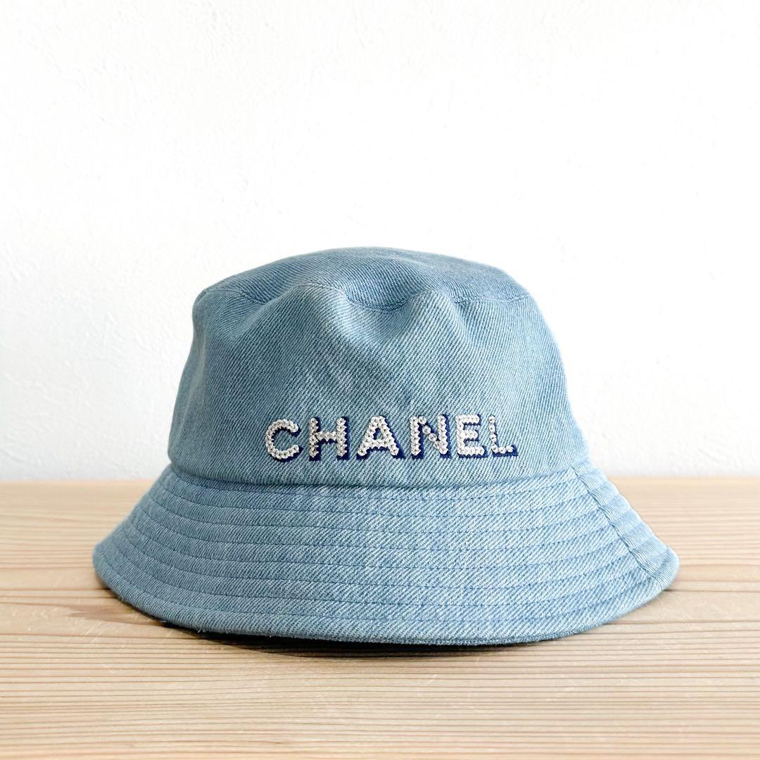 CHANEL シャネル バケットハット CHANELロゴ デニム M