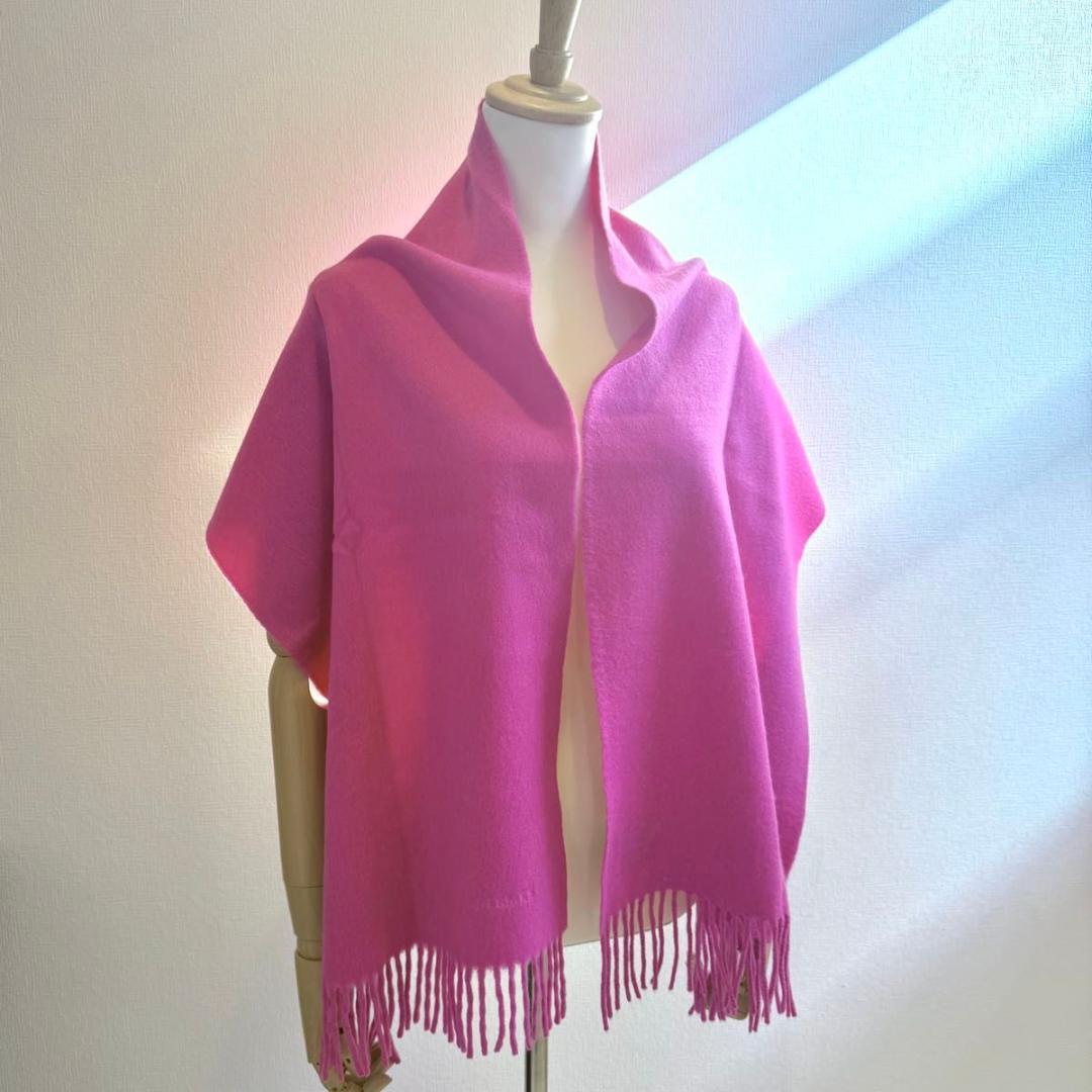 【良品】HERMES エルメス　カシミヤ100%　大判マフラー　ストール　ピンク