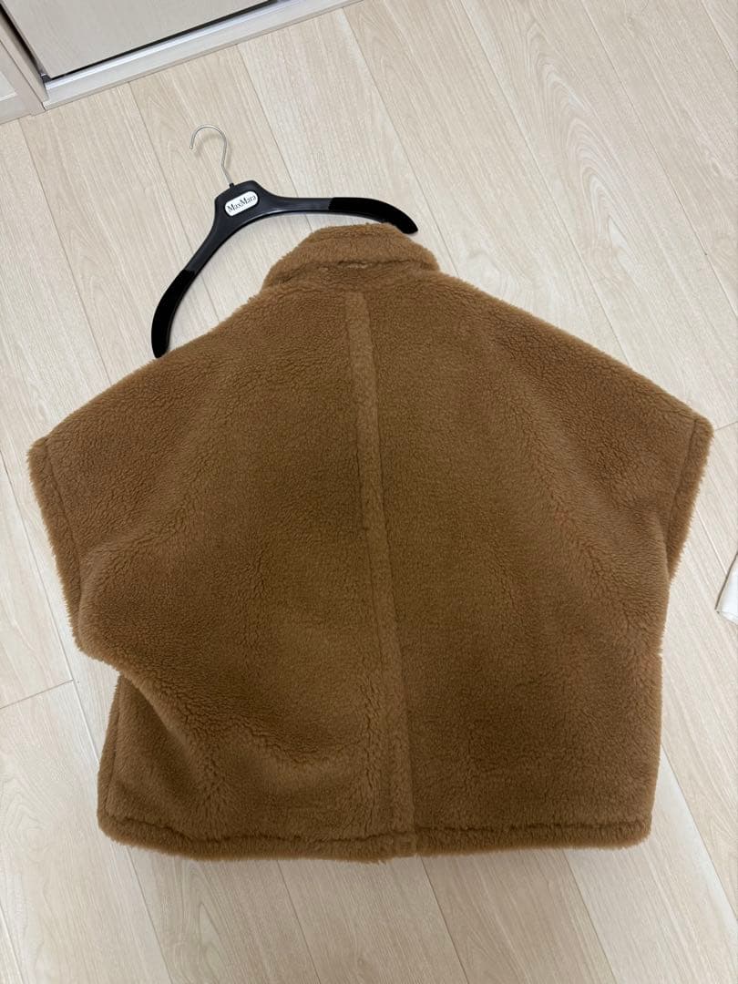 【美品】Max Mara テディベア ケープ コートCamel TEBE テディ