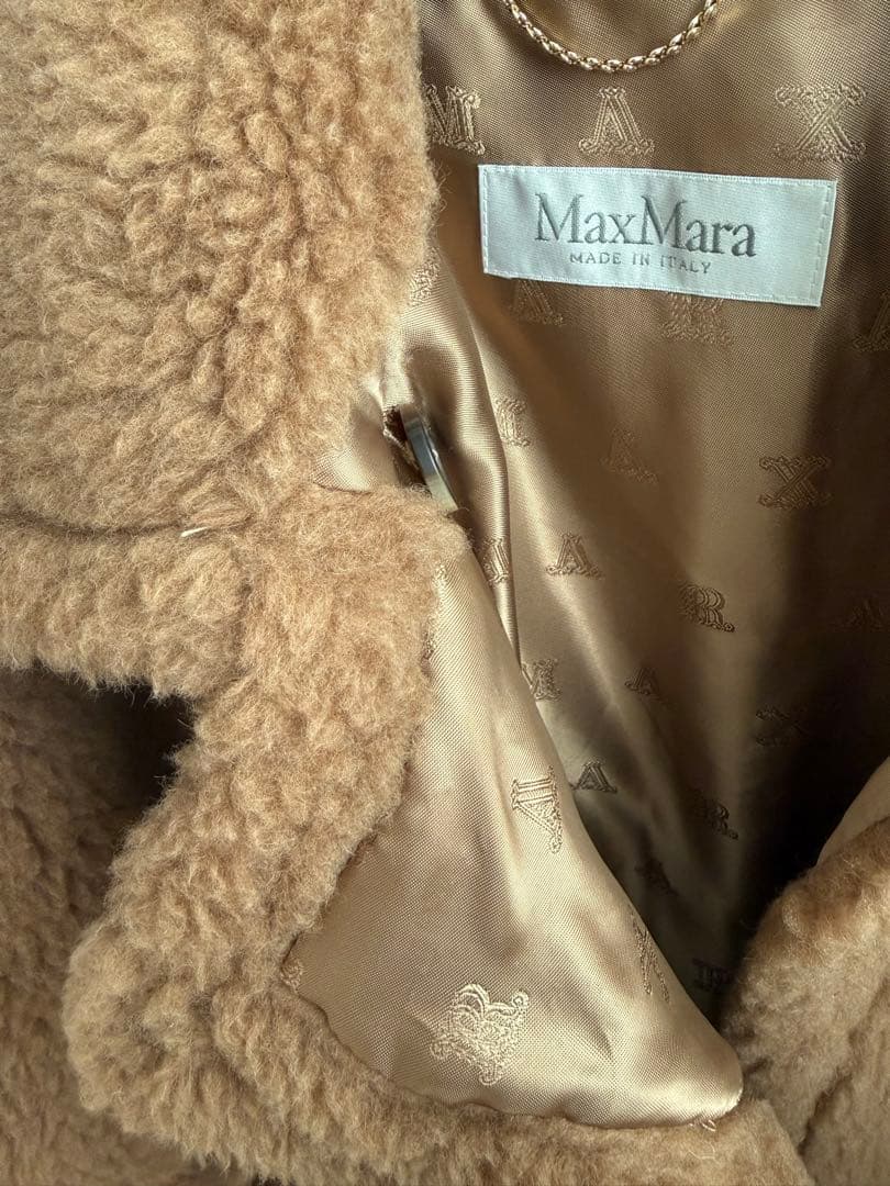【美品】Max Mara テディベア ケープ コートCamel TEBE テディ