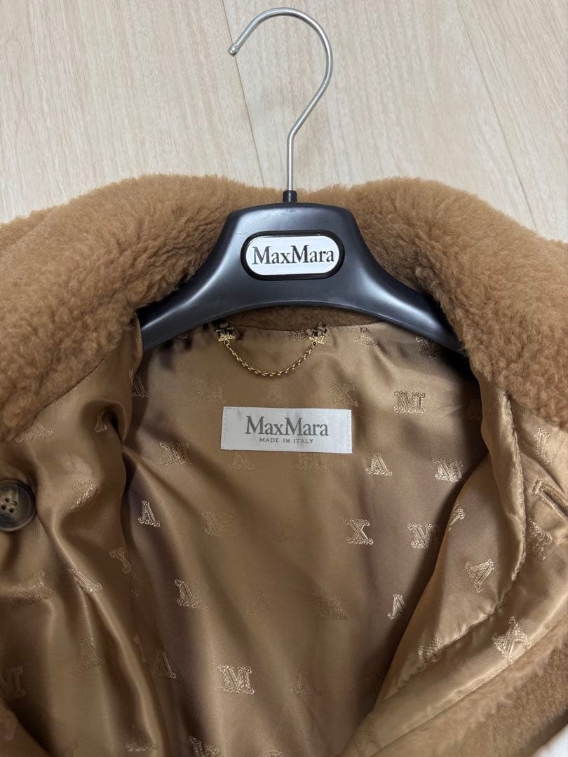 【美品】Max Mara テディベア ケープ コートCamel TEBE テディ