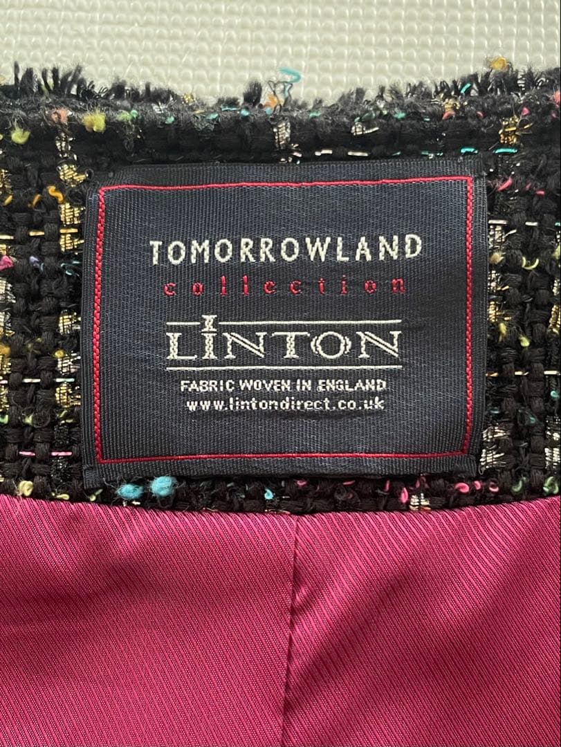 【トゥモローランド】リントン社製シャインファンシーツイードノーカラージャケット