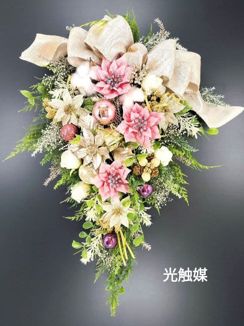 商品名【星愛】ゆきこ❤ポインセチアのクリスマスリース* 冬リース