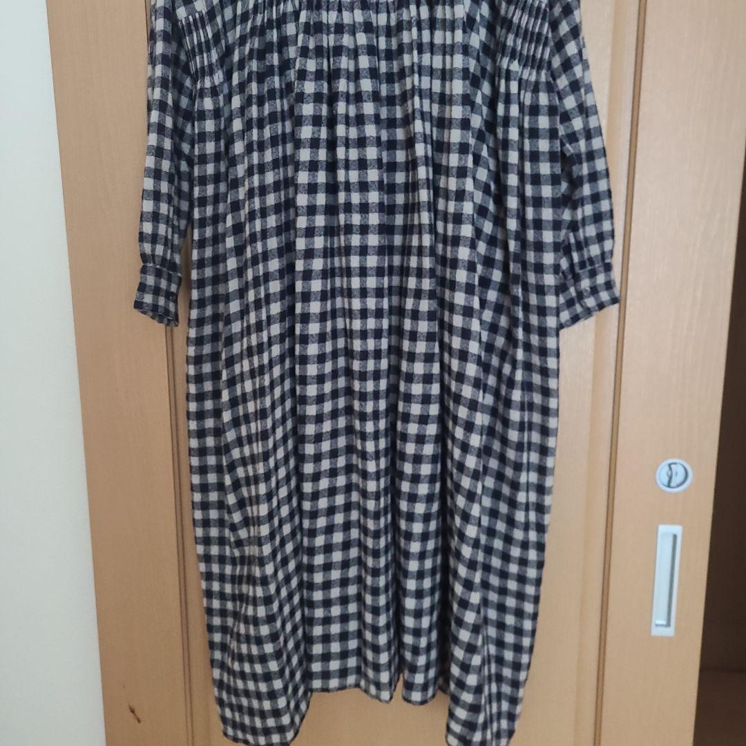 メゾンドソイル　チェック柄　ロングシャツワンピース