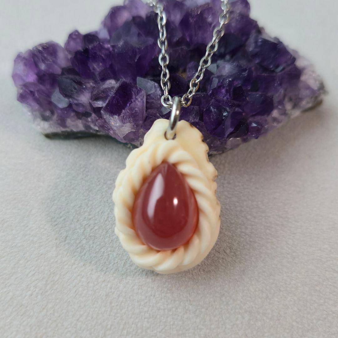 オーダー専用 鹿の角 インカローズのネックレス