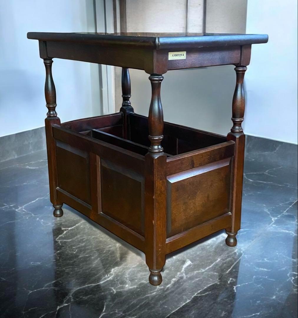 toyo★ 北海道民芸家具　民藝　マガジンラック　花台　重厚感高級感抜群！