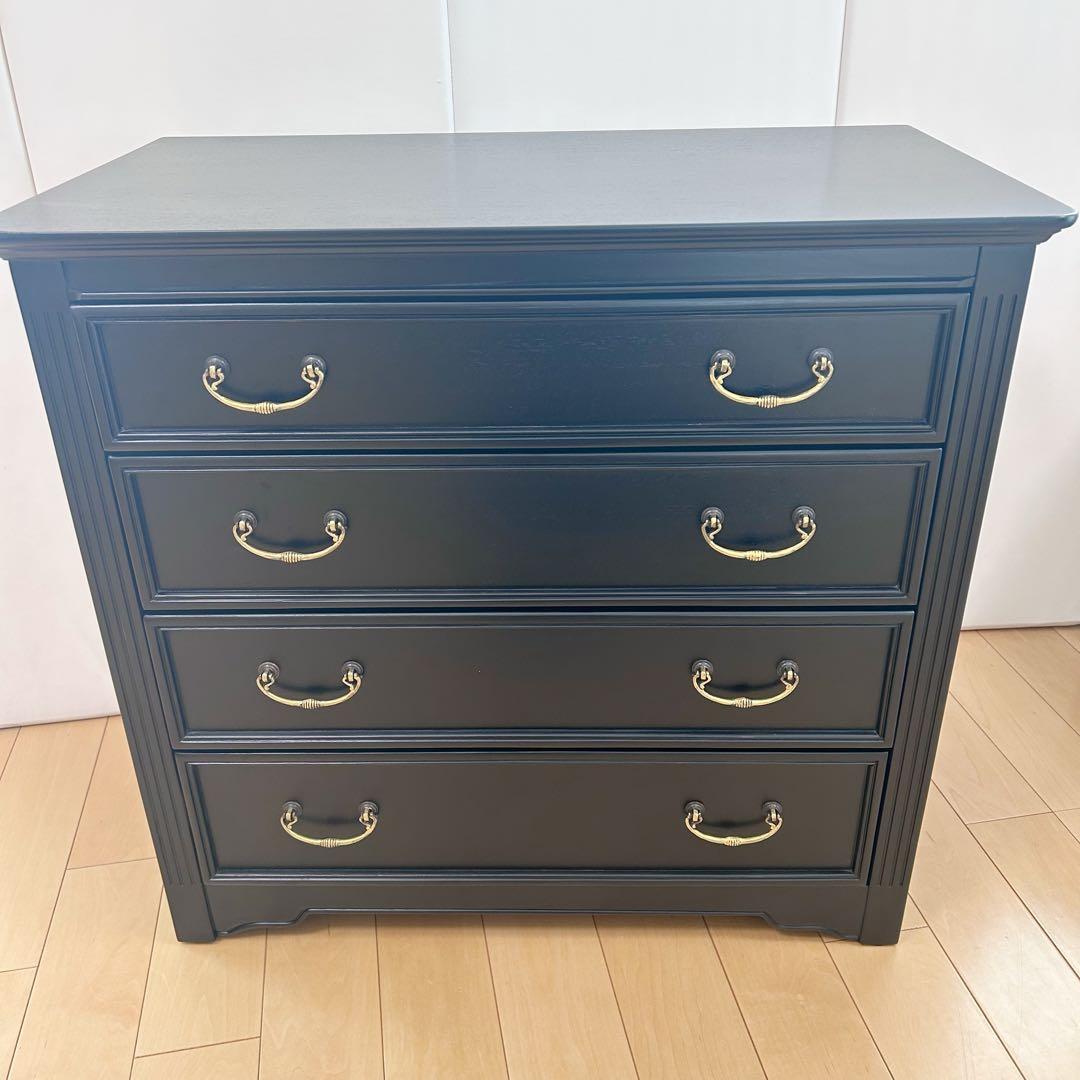 東海家具　TOKAIKAGU チェスト　ノワール　アンバーブラック　脚なし