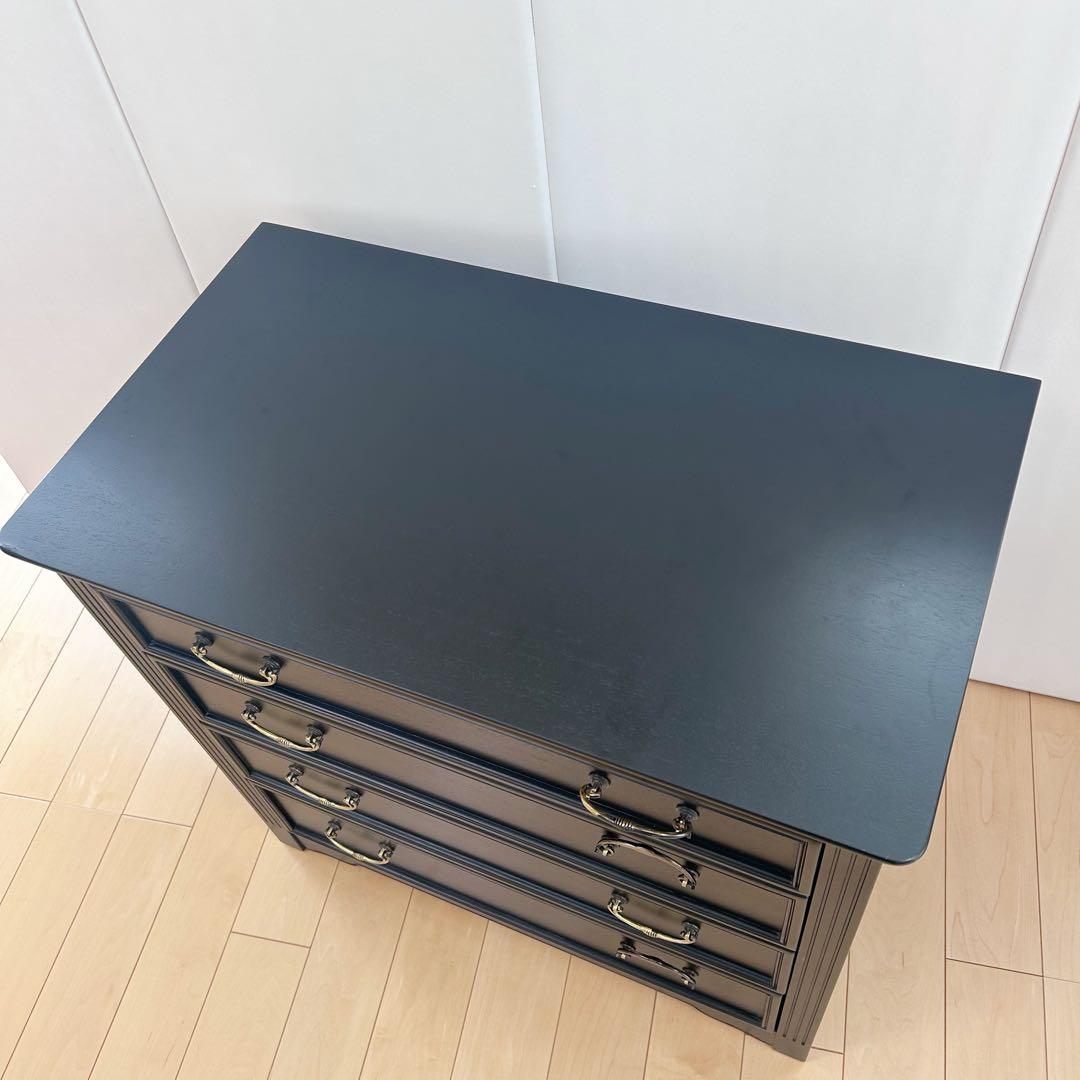 東海家具　TOKAIKAGU チェスト　ノワール　アンバーブラック　脚なし