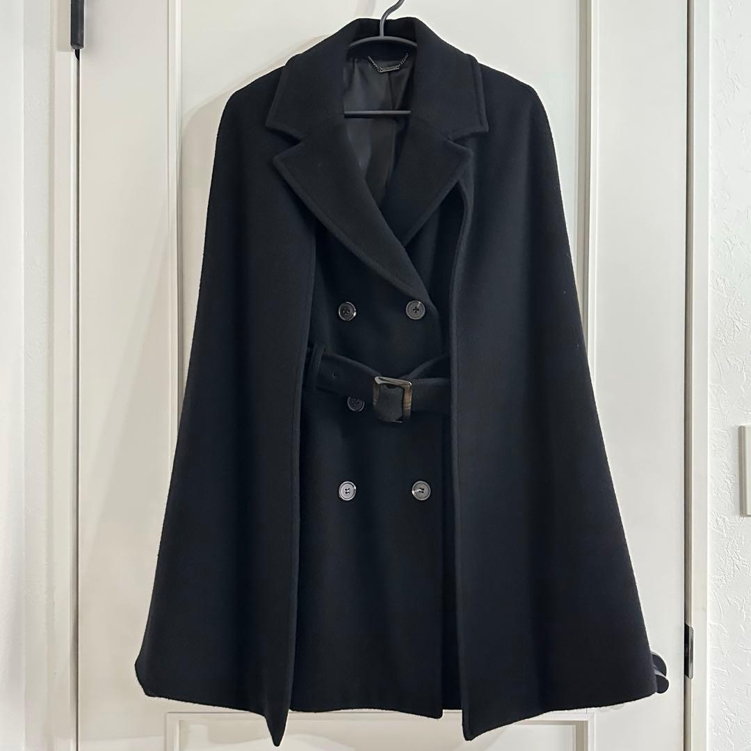 Lily Brown 2way ケープコート ポンチョ ブラック