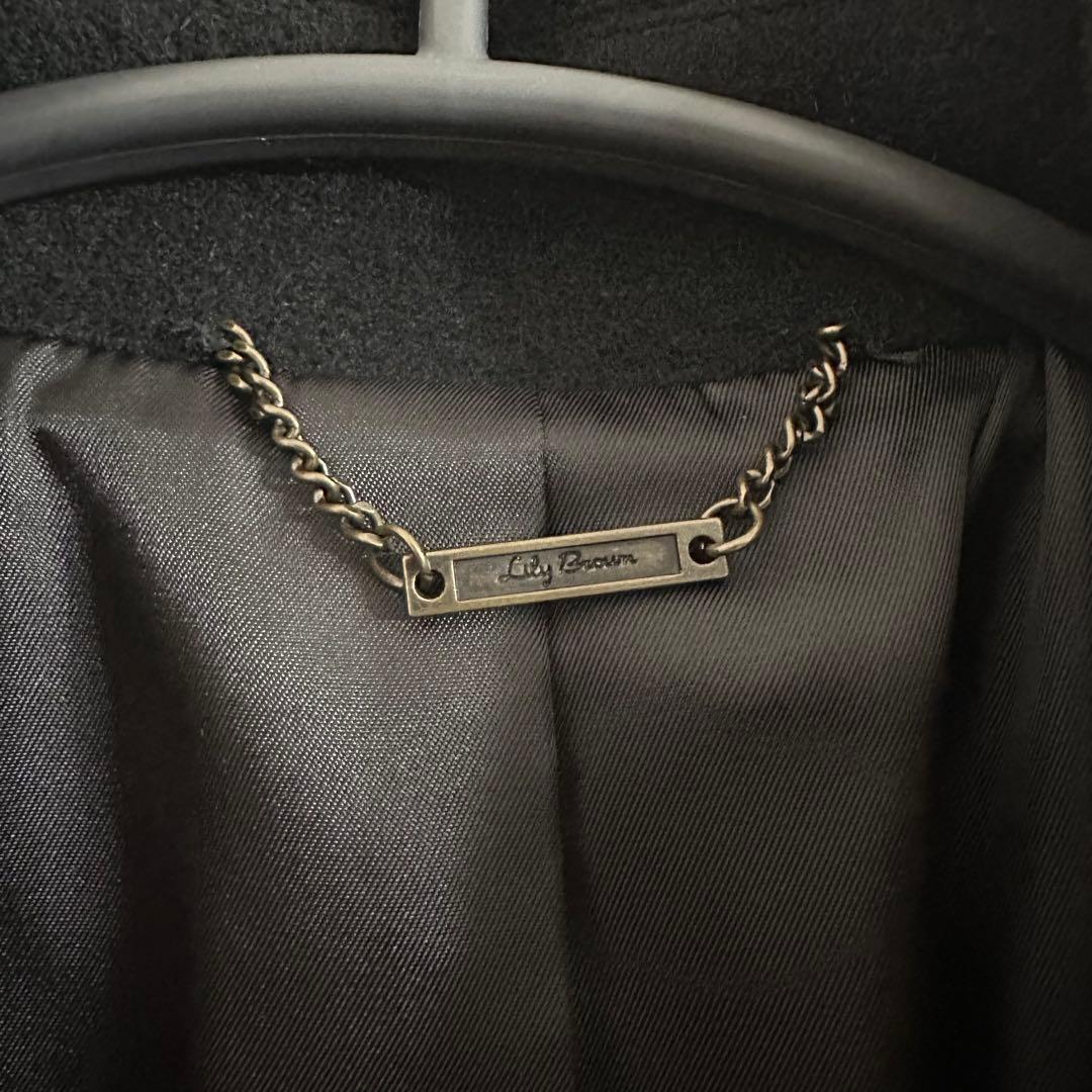 Lily Brown 2way ケープコート ポンチョ ブラック