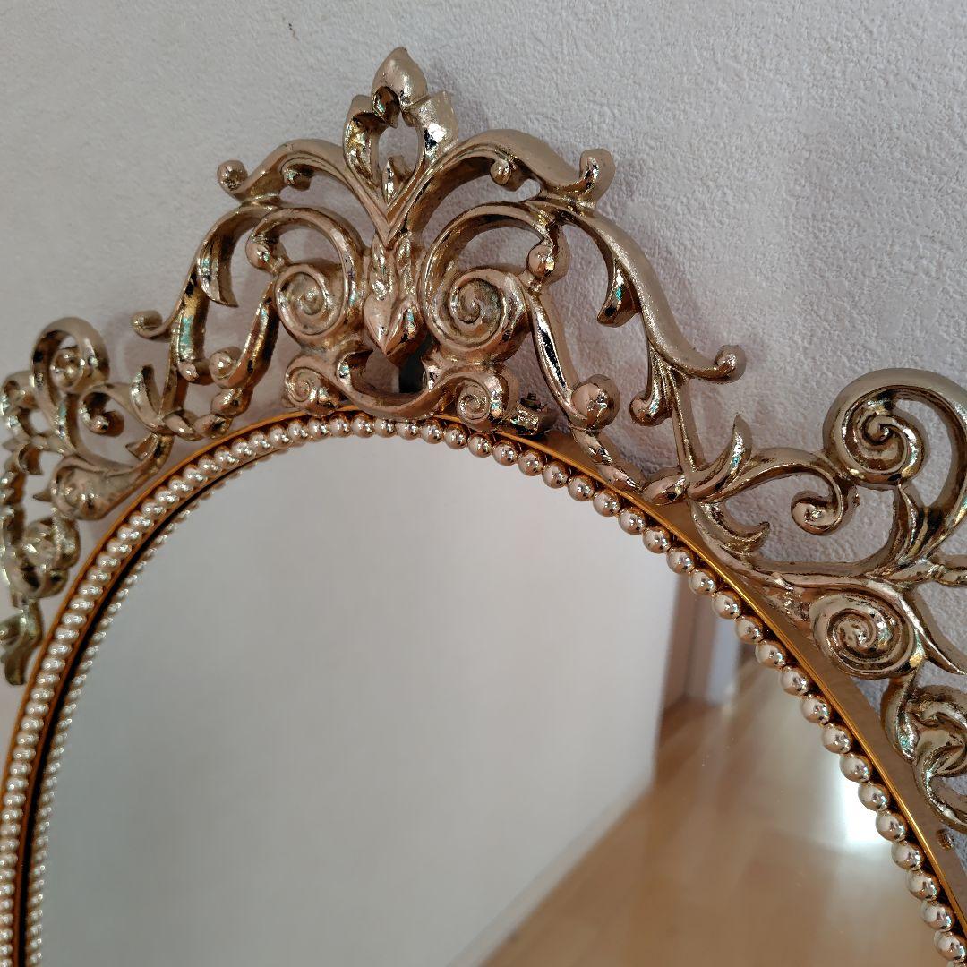 アンティーク　鏡　ゴールド　壁掛けミラー　壁掛け鏡　イタリア調