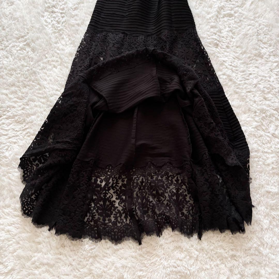 タダシショージ　マキシワンピース　ドレス　レース　切替　ノースリーブ パーティー