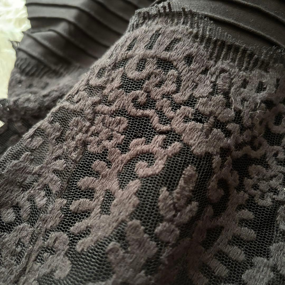 タダシショージ　マキシワンピース　ドレス　レース　切替　ノースリーブ パーティー