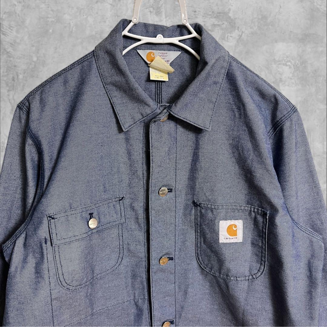 カーハートcarhartt カバーオール　チョアコート　シャンブレーデニム　L