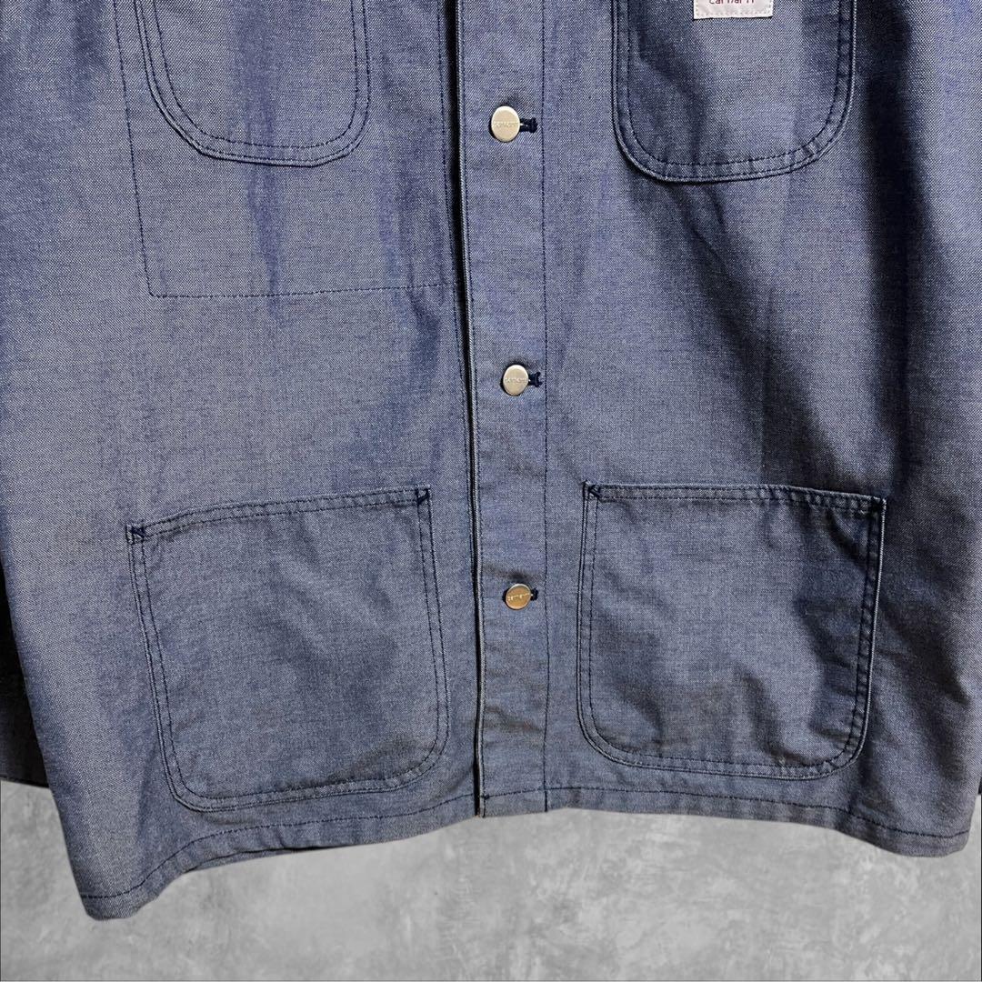 カーハートcarhartt カバーオール　チョアコート　シャンブレーデニム　L