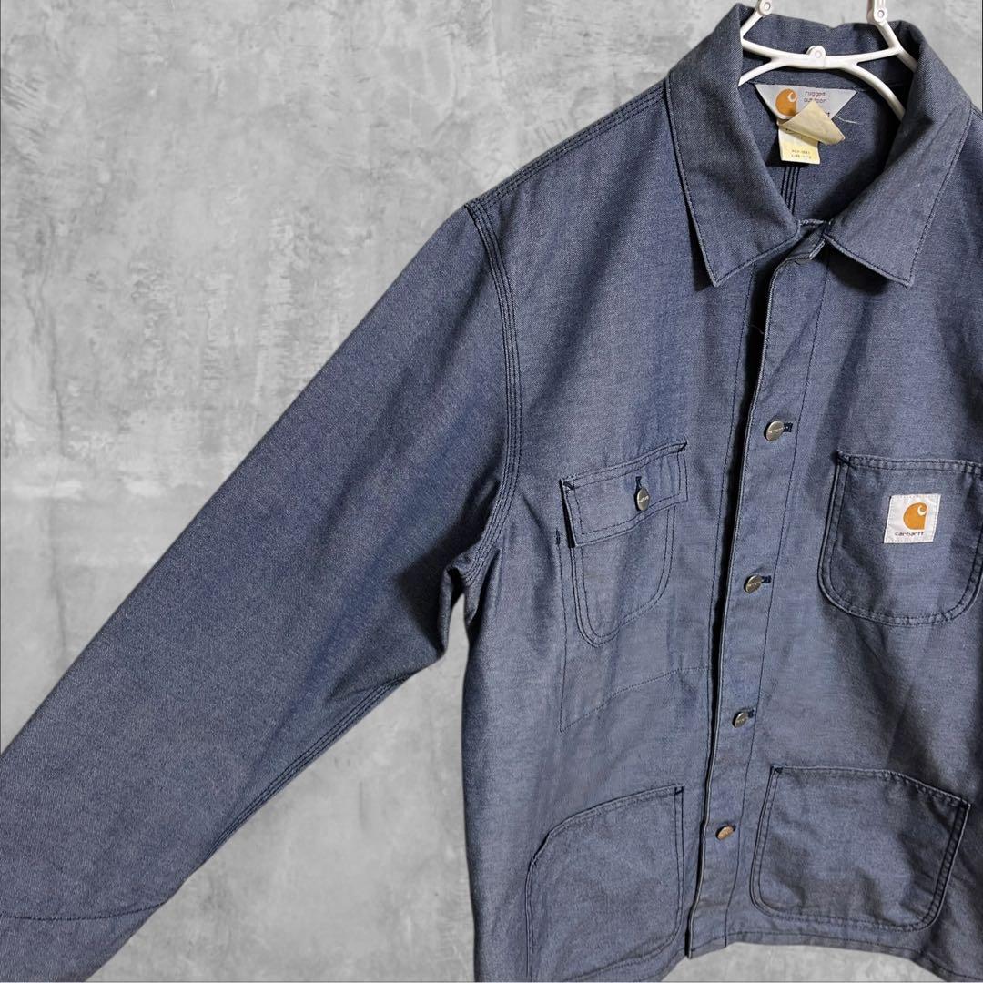 カーハートcarhartt カバーオール　チョアコート　シャンブレーデニム　L