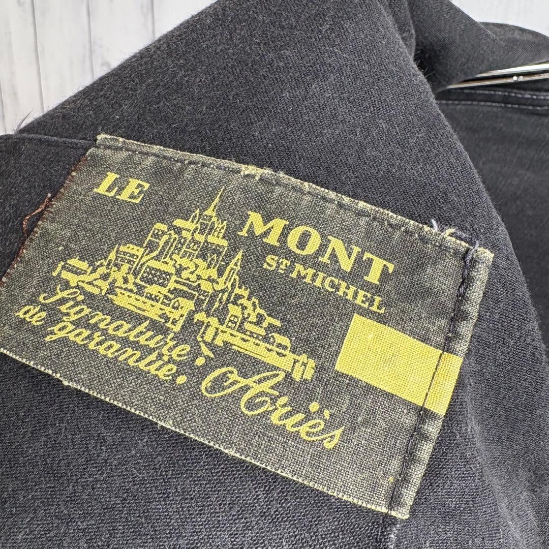 〜60s モンサンミッシェル ブラックモールスキンジャケット カバーオール