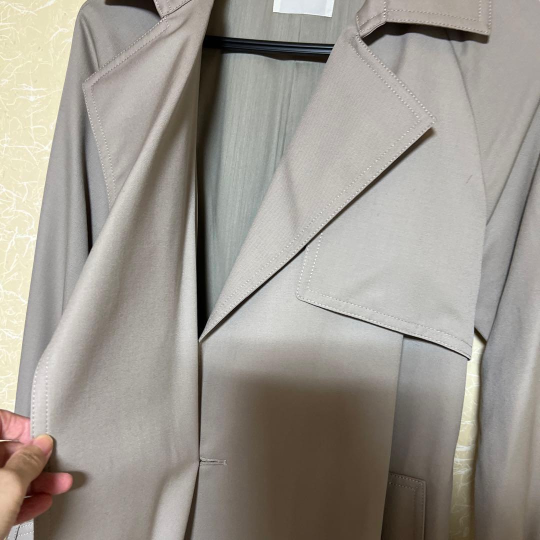 iENA グレージュ　トレンチコート ウエストベルト付き