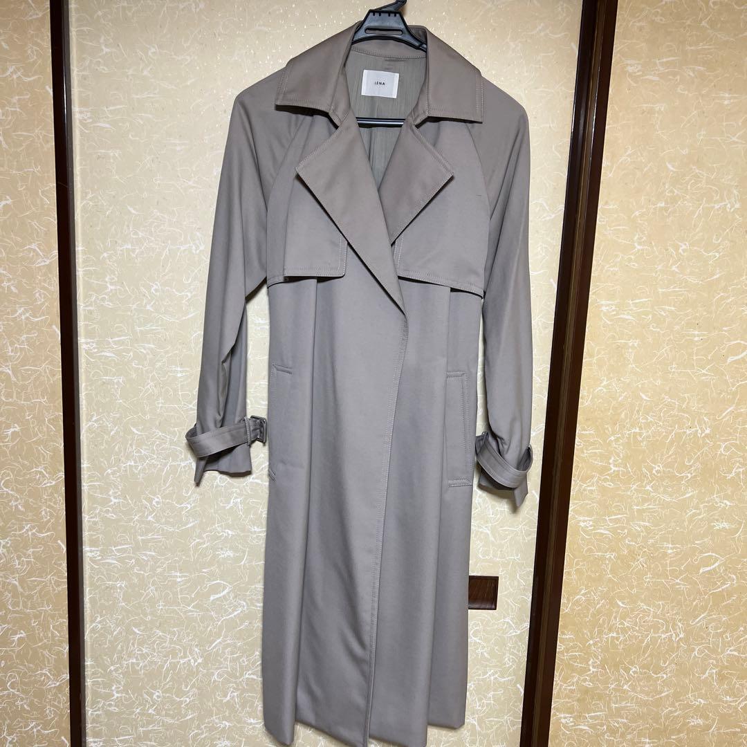 iENA グレージュ　トレンチコート ウエストベルト付き
