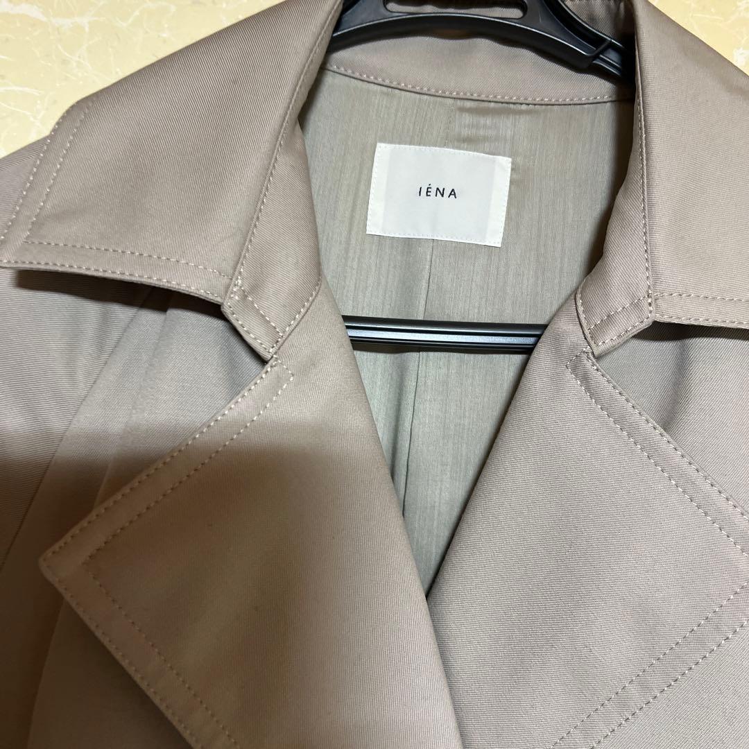iENA グレージュ　トレンチコート ウエストベルト付き