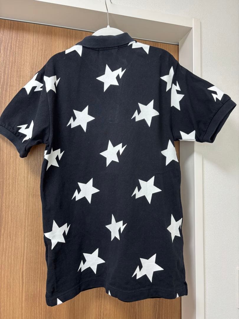 A BATHING APE★大人気星柄の黒ポロシャツ