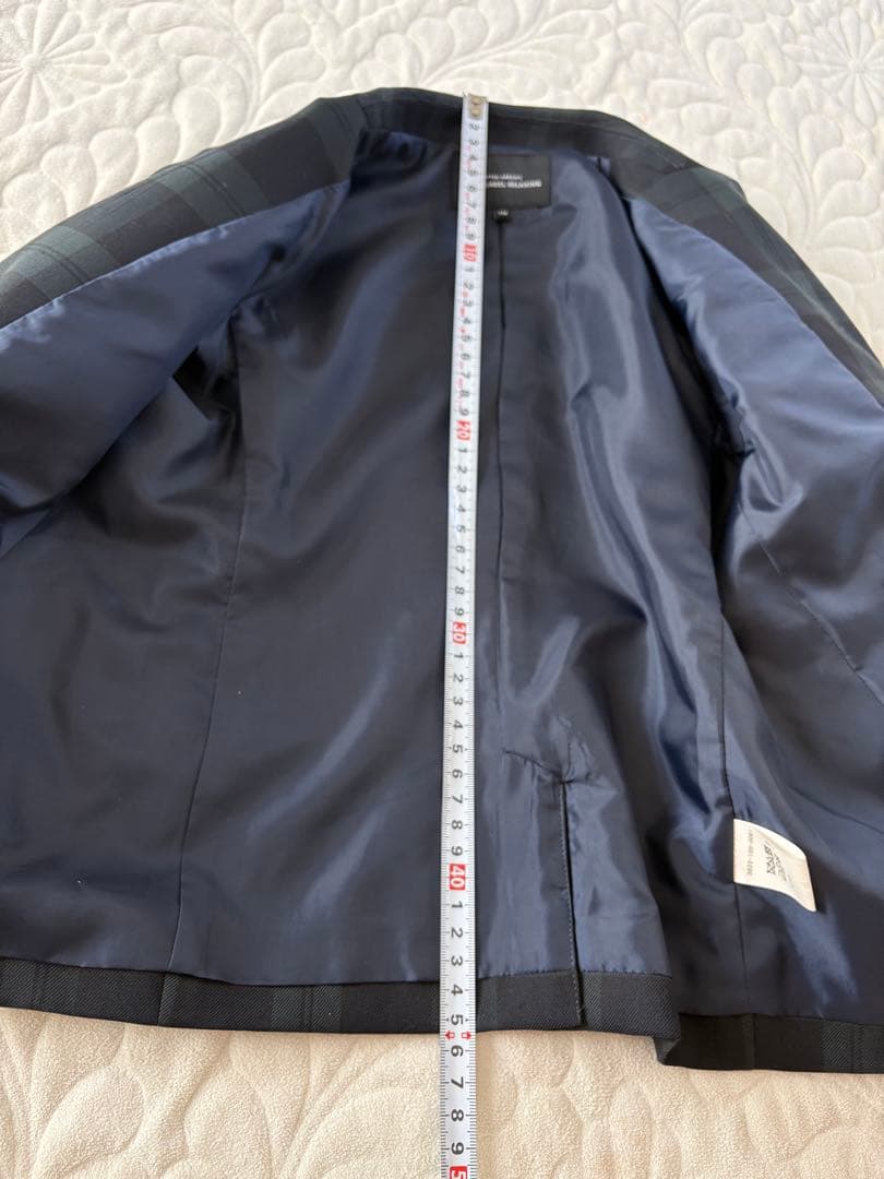 グリーンレーベルリラクシング　チェック　卒園式　入園式　冠婚葬祭　スーツセット