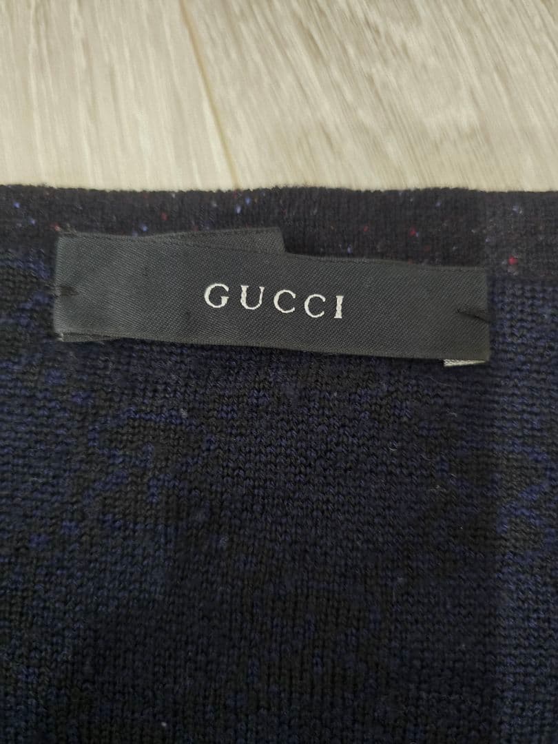正規品　GUCCI ストライプマフラー 黒