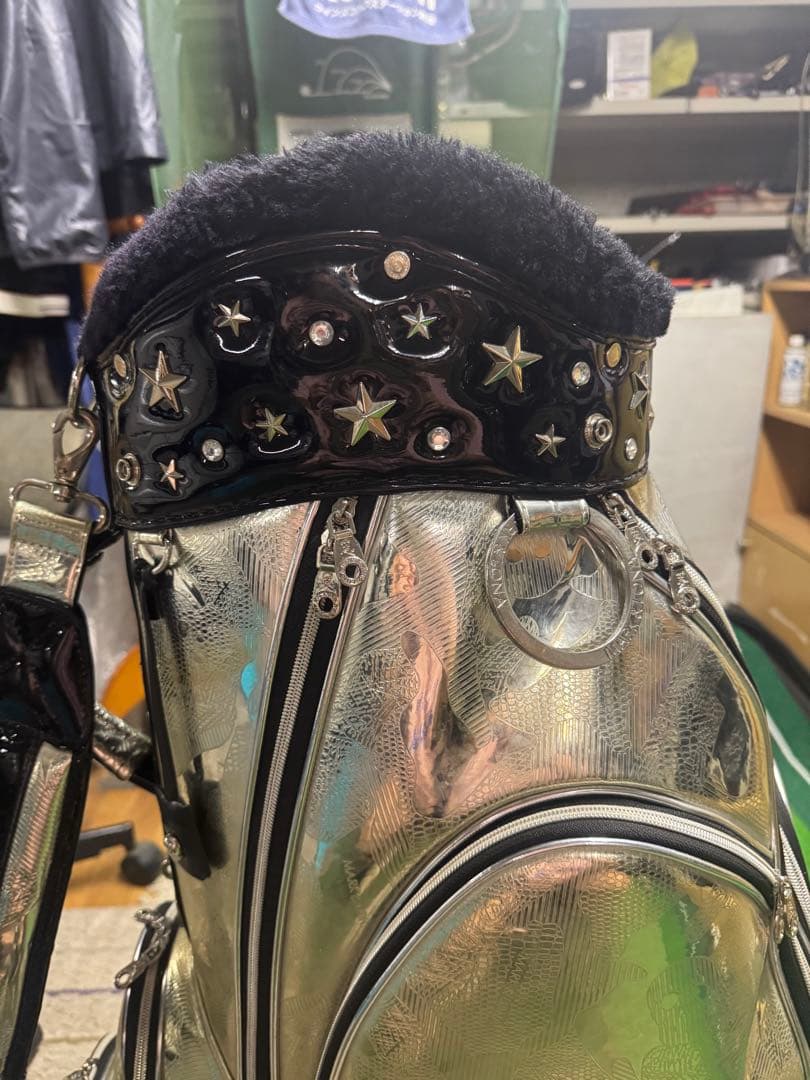 MARK & LONA メタリックシルバーゴルフバッグ