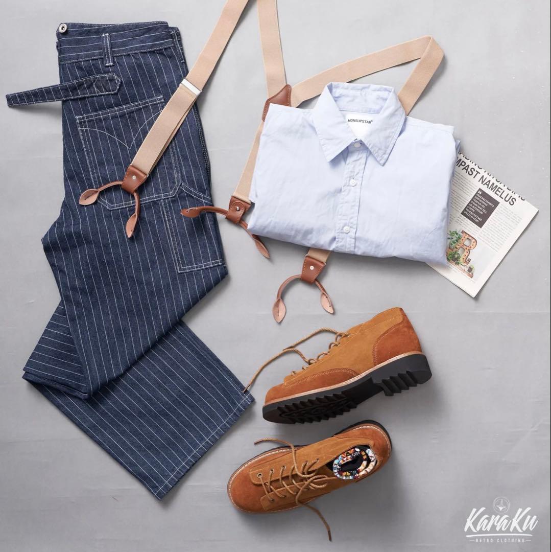 4*s様 KARAKU ストライプ ワークパンツ Lサイズ