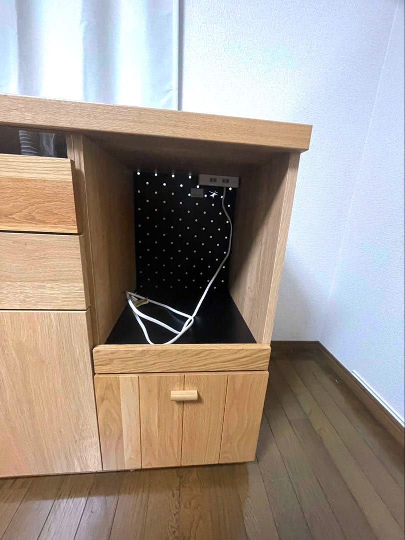 （直接引取:埼玉）ナチュラルウッド キャビネット・サイドボード　フランフラン